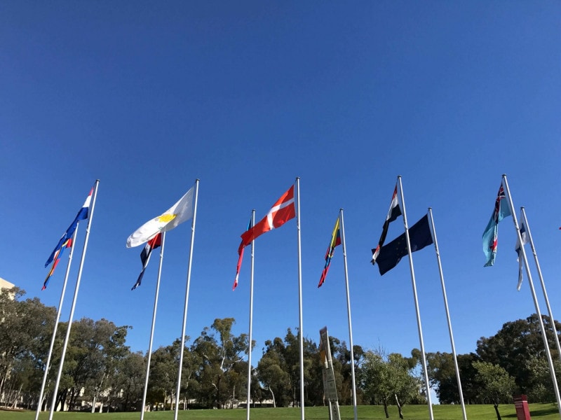 Highlights of Canberra Tour International Flag Display
