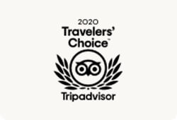 TripAdvisor - Canberra Guided Tours 2020 Travelers' Choice badge with Tripadvisor owl logo inside a laurel wreath, '2020 Travelers’ Choice' text above and 'Tripadvisor' below
